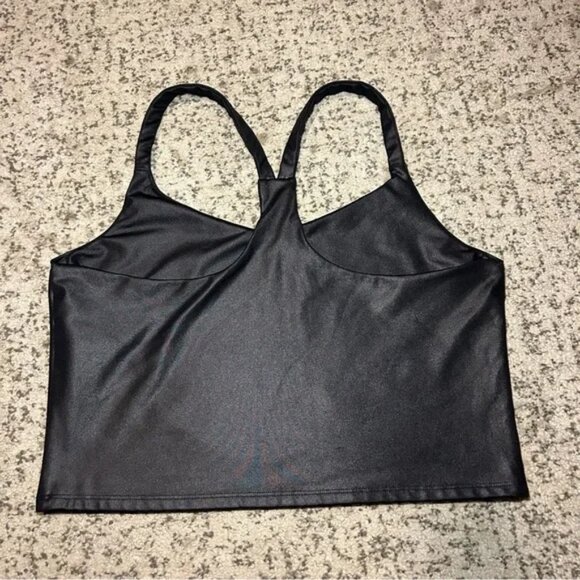 Abercrombie & Fitch Black Faux Cropped Tank Top Size Medium - Picture 4 of 4